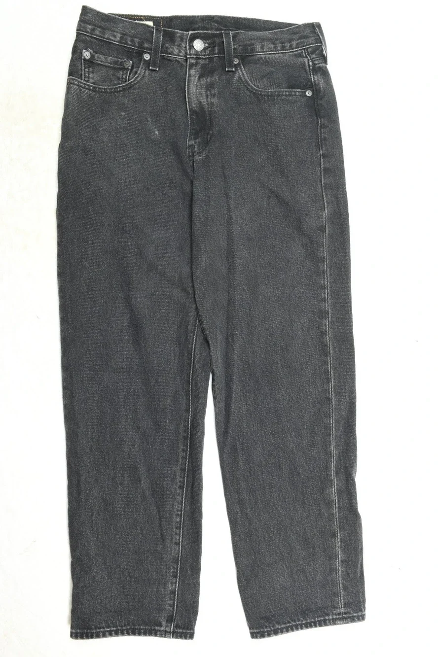 Levis Premium 568 Jeans Mens 29x30 Black Loose Fit Straight Leg Cotton Denim